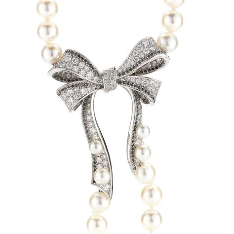 chanel diamond bow necklace|cost of chanel pearl necklace.